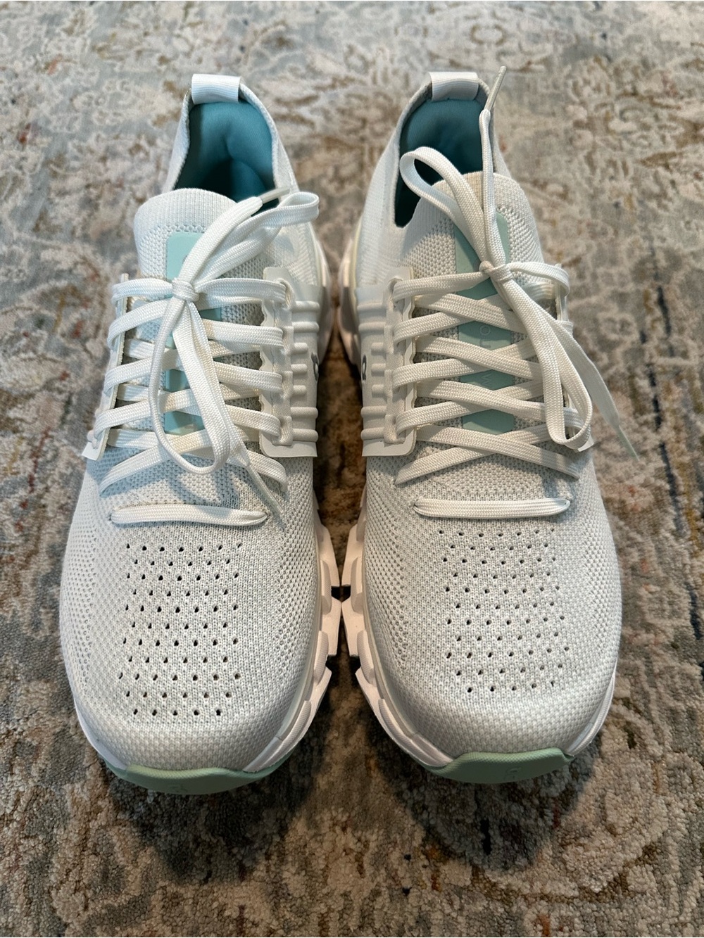 On Running Women's White with Mint Cloudswift Athletic Running Shoes - Picture 2 of 6